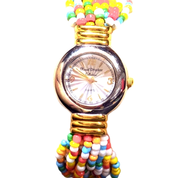 Marcel Drucker Beaded Lady's Vintage Bracelet Watch - Picture 2 of 5